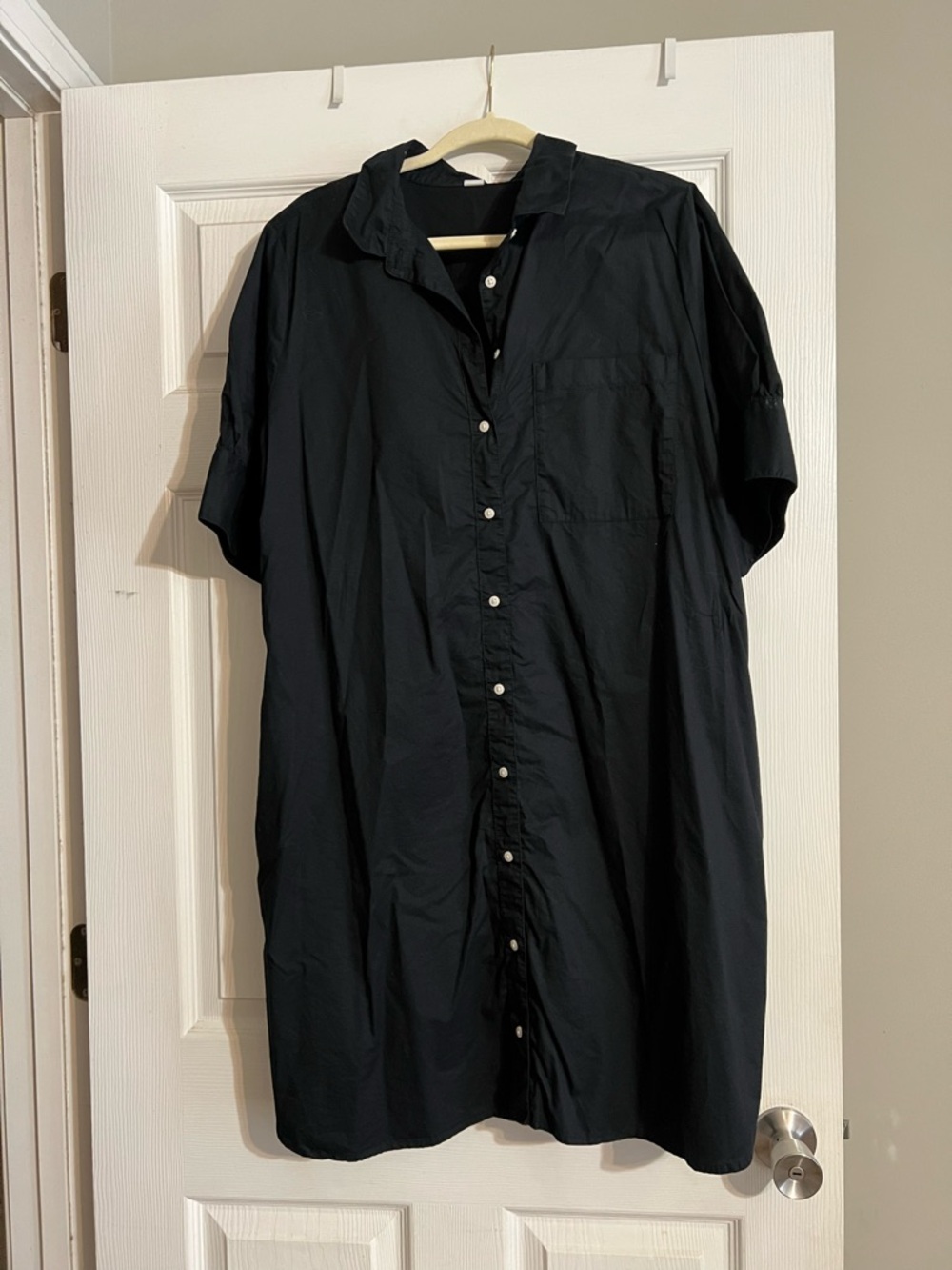Old Navy Black Shirt Dress with Button Collar
